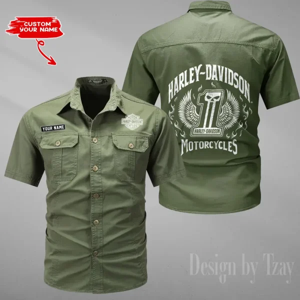 Harley Davidson Summer Men's Wear Short Sleeve Cotton Military Travel MTTCCS017 - Image 3