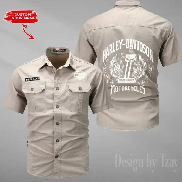 Harley Davidson Summer Men's Wear Short Sleeve Cotton Military Travel MTTCCS017 - Image 5
