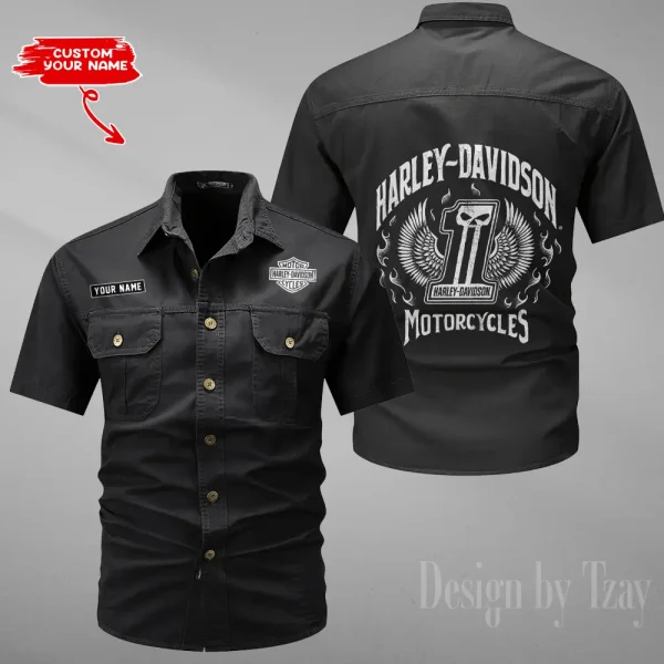 Harley Davidson Summer Men's Wear Short Sleeve Cotton Military Travel MTTCCS017 - Image 6