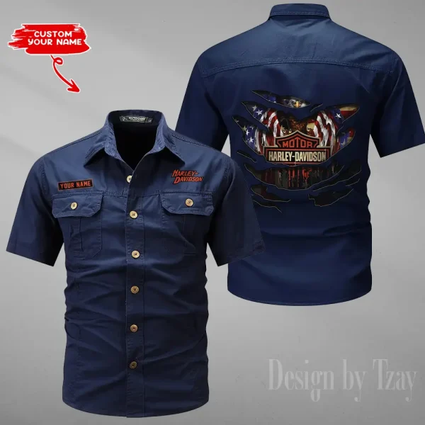 Harley Davidson Summer Men's Wear Short Sleeve Cotton Military Travel MTTCCS018