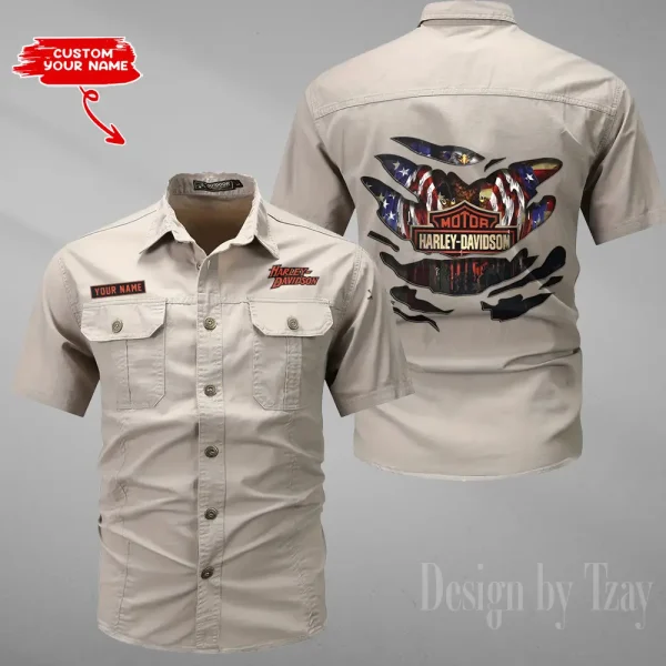 Harley Davidson Summer Men's Wear Short Sleeve Cotton Military Travel MTTCCS018 - Image 3