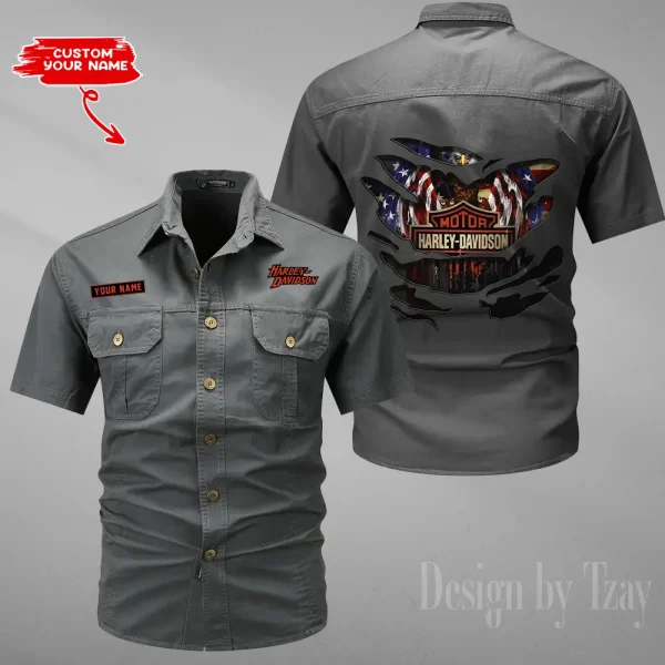 Harley Davidson Summer Men's Wear Short Sleeve Cotton Military Travel MTTCCS018 - Image 4