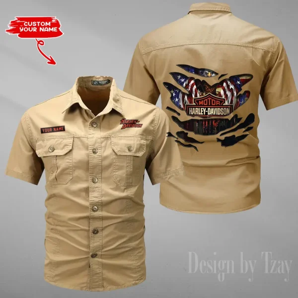 Harley Davidson Summer Men's Wear Short Sleeve Cotton Military Travel MTTCCS018 - Image 6