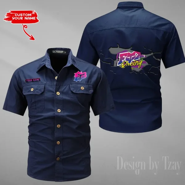 Fox Racing Summer Men's Wear Short Sleeve Cotton Military Travel MTTCCS026 - Image 6