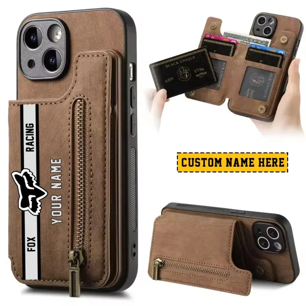 Fox Racing Luxury Magnetic Holder Leather 4 Card Slots Cover MTTCLWPC001