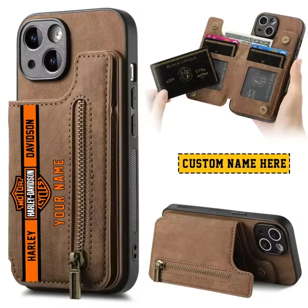 Harley Davidson Luxury Magnetic Holder Leather 4 Card Slots Cover MTTCLWPC002