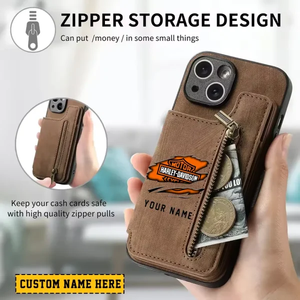 Harley Davidson Luxury Magnetic Holder Leather 4 Card Slots Cover MTTCLWPC003 - Image 2
