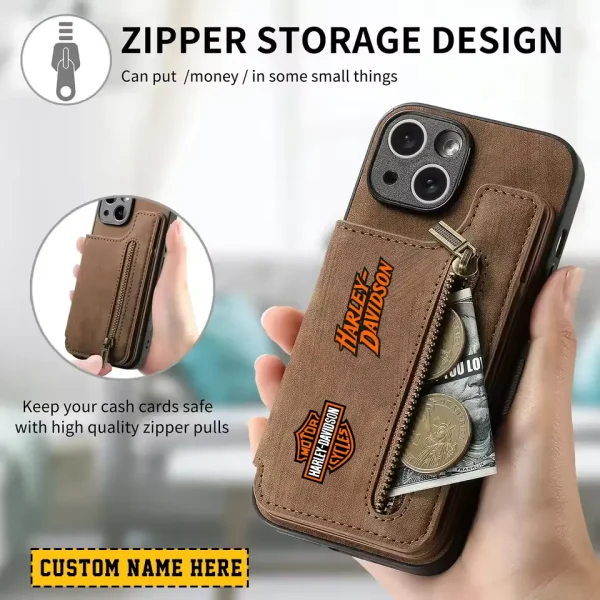 Harley Davidson Luxury Magnetic Holder Leather 4 Card Slots Cover MTTCLWPC004 - Image 2