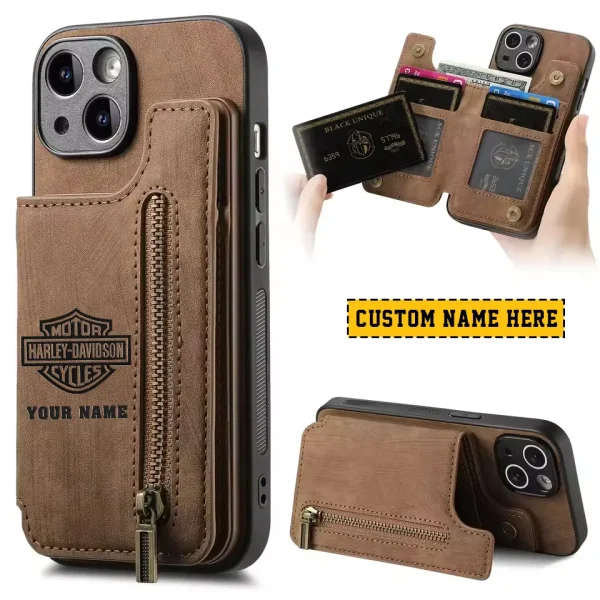 Harley Davidson Luxury Magnetic Holder Leather 4 Card Slots Cover MTTCLWPC006