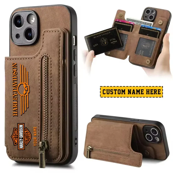 Harley Davidson Luxury Magnetic Holder Leather 4 Card Slots Cover MTTCLWPC008